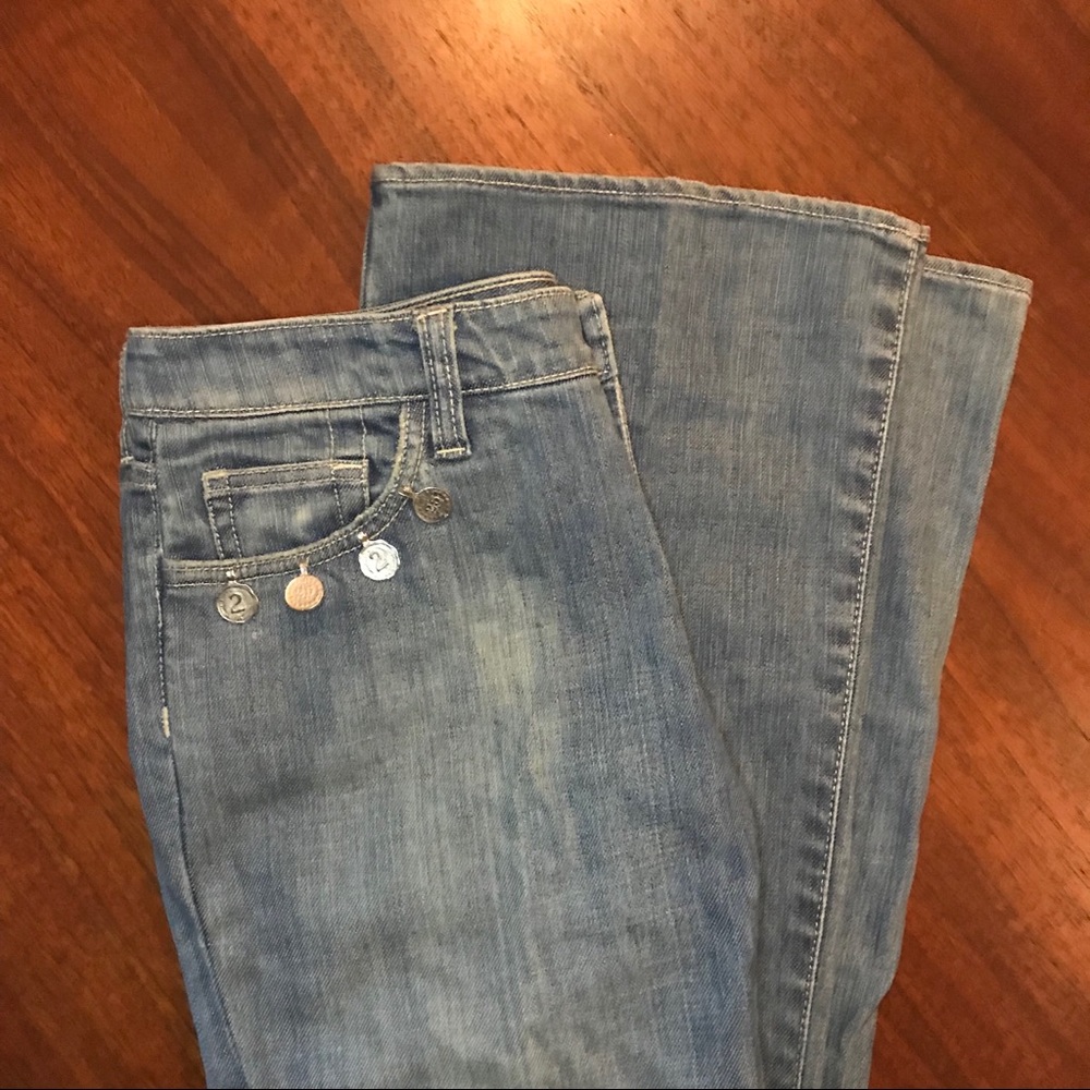 BCBG Jeans -light denim with coin embellishments size 4